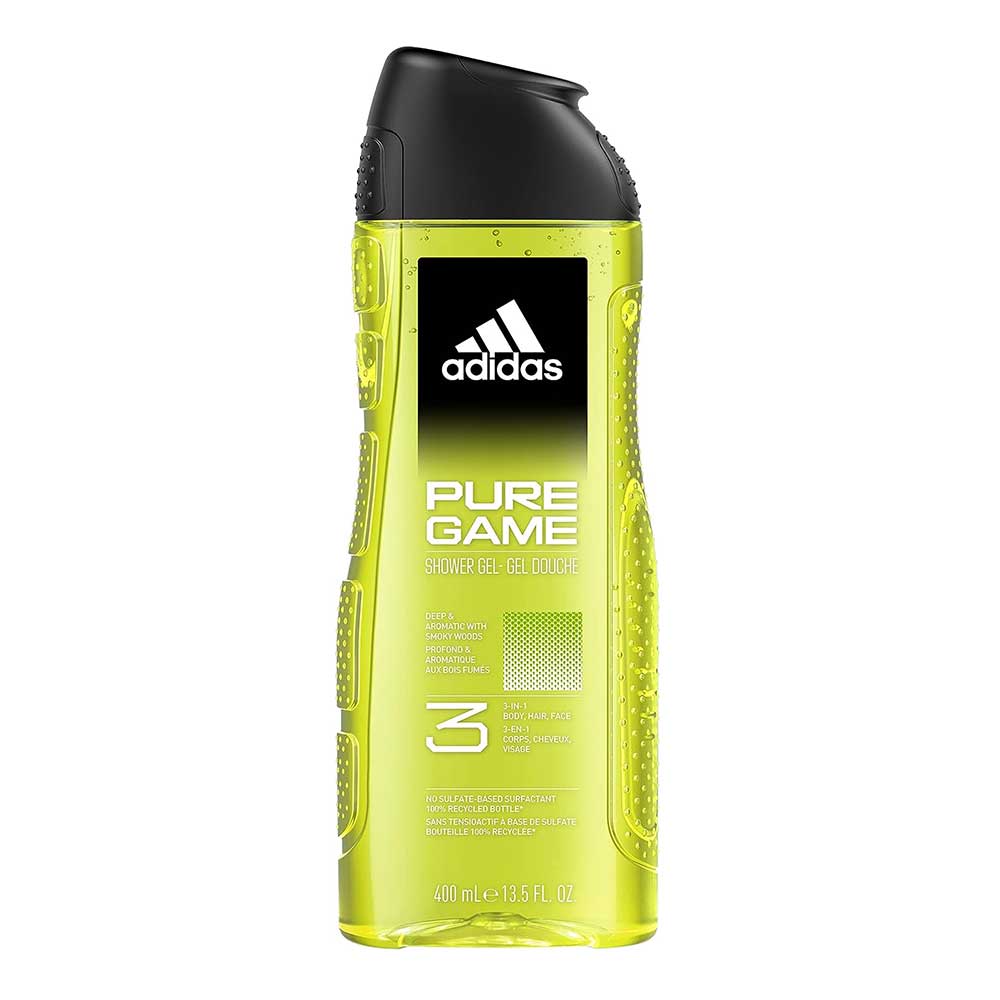 Gel tắm + gội + rửa mặt Adidas Pure Game, 400ml