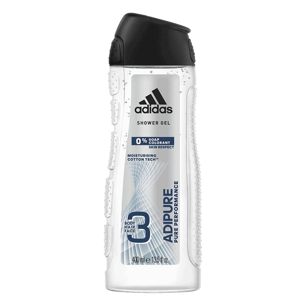 Gel tắm + gội + rửa mặt Adidas Adipure Pure Performance, 400ml