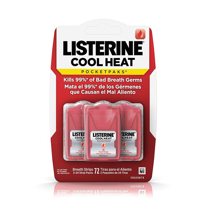 Phim ngậm thơm miệng Listerine Cool Heat PocketPaks, 3 x 24 miếng
