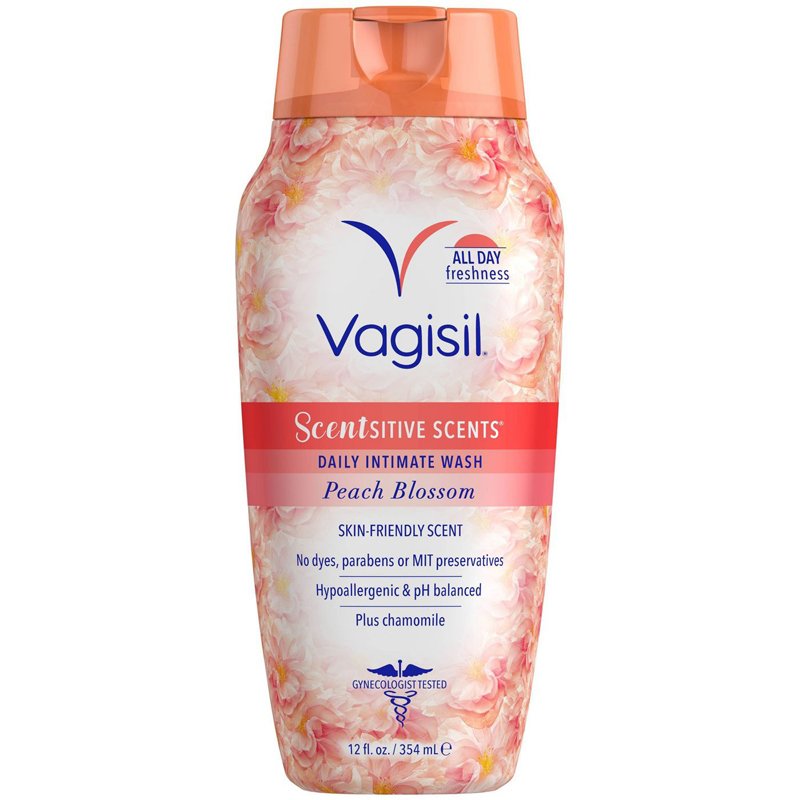 Dung dịch vệ sinh phụ khoa Vagisil Scentsitive Scents - Peach Blossom, 354ml