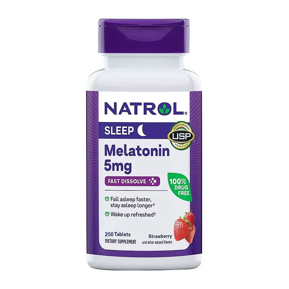 Viên ngậm Natrol Melatonin Sleep 5mg Extra Strength, 250 viên