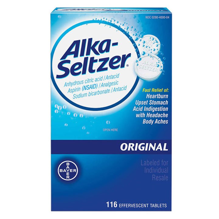Bayer Alka Seltzer Orignal - 116 viên sủi