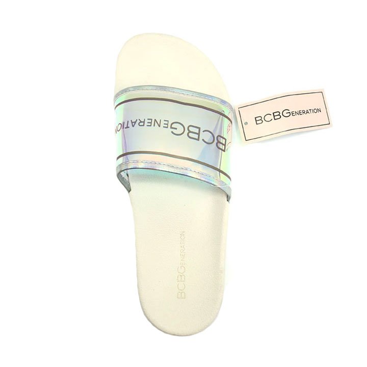 Dép BCBGeneration White Holographic, Size 7 ~ 37 1/2