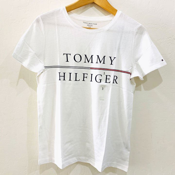 Tommy Hilfiger Classic Fit Adaptive Stripe Signature Tee Crewneck T-Shirt - White, Size L