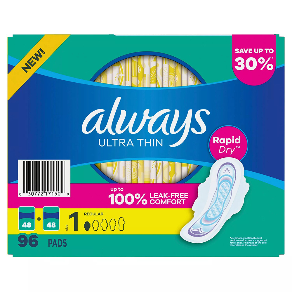 Băng vệ sinh Always Ultra Thin Regular with Wings, 96 miếng