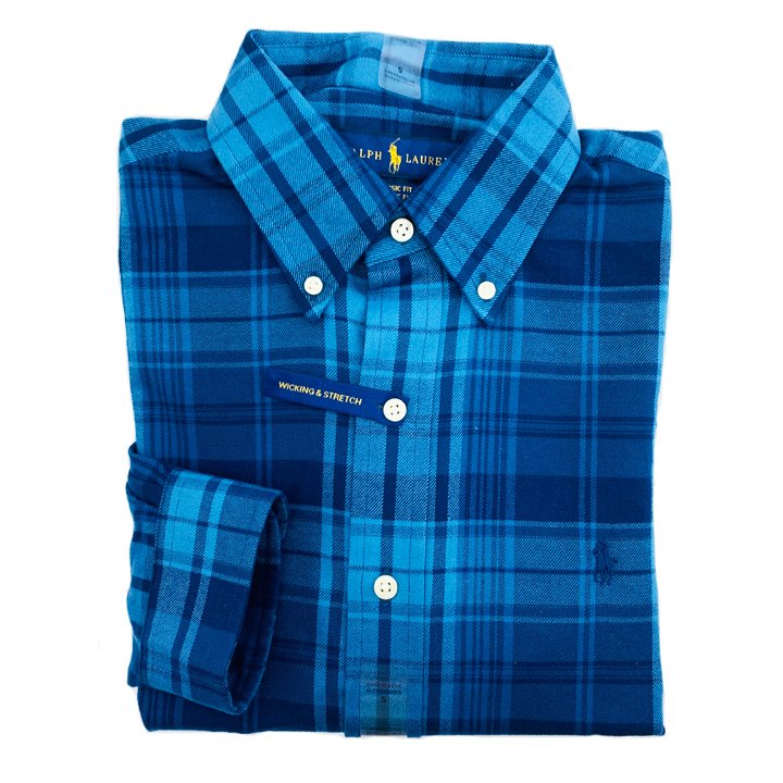 Polo Ralph Lauren Classic Fit Madras Shirt - Navy/ Blue Multi, Size S