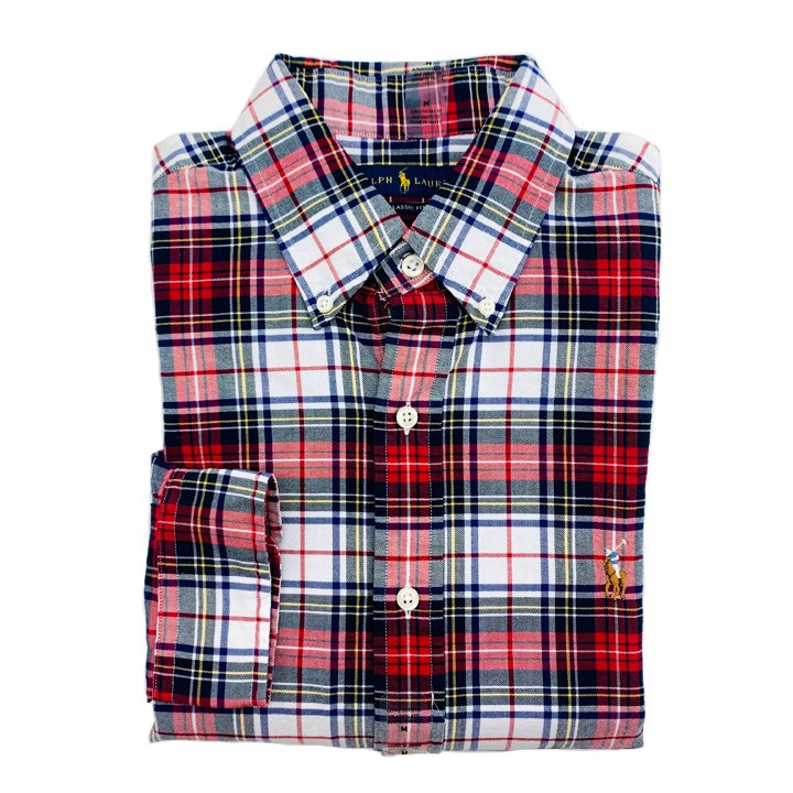 Polo Ralph Lauren Classic Fit Plaid Oxford Shirt - Red/ White Multi, Size S