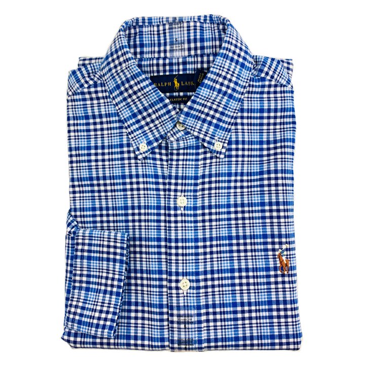 Polo Ralph Lauren Classic Fit Plaid Oxford Shirt - Blue Multi, Size S