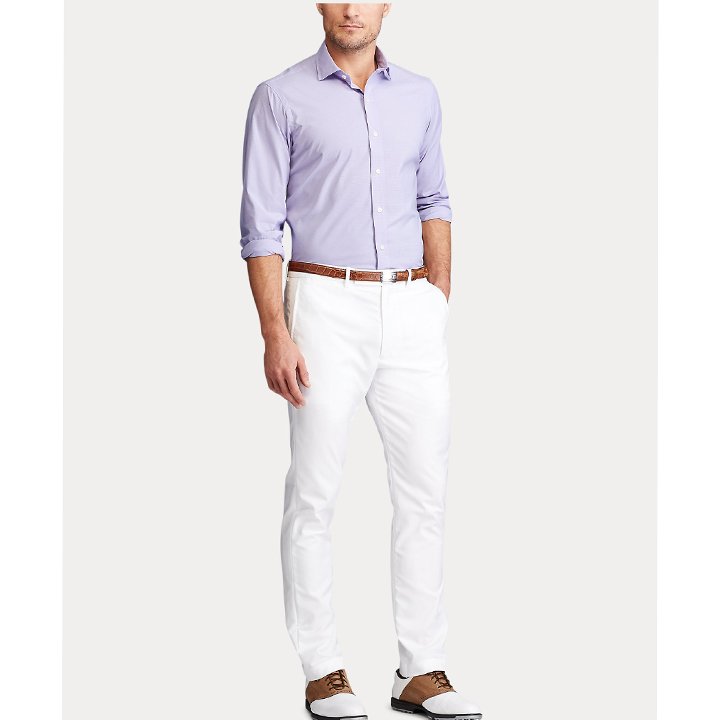 Polo Ralph Lauren Slim Fit Easy Care Stretch Shirt - Sky Lavender/ White, Size 16 (32/33)
