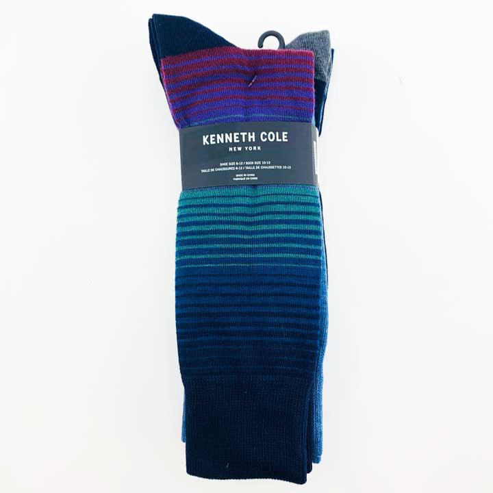 Vớ Kenneth Cole Dress - Set 6 đôi, Blue/ Navy/ Stripe Red Multi