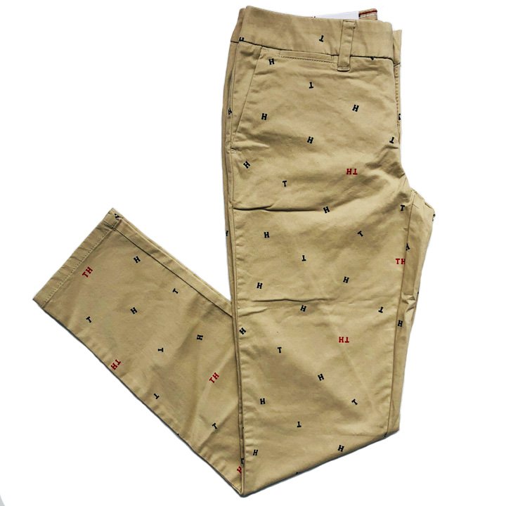 Tommy Hilfiger Women's TH Flex Stretch Slim Chino TH Logo Pants - Tan, Size 6