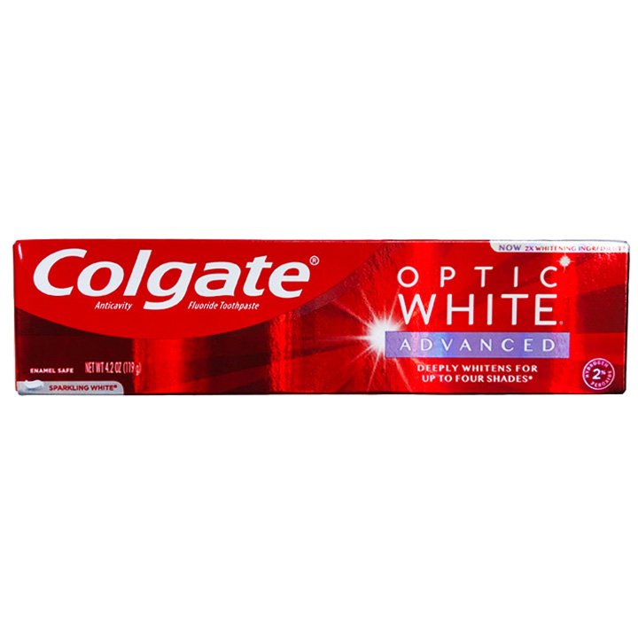 Kem đánh răng Colgate Optic White Advanced Teeth Whitening - Sparkling White, 119g