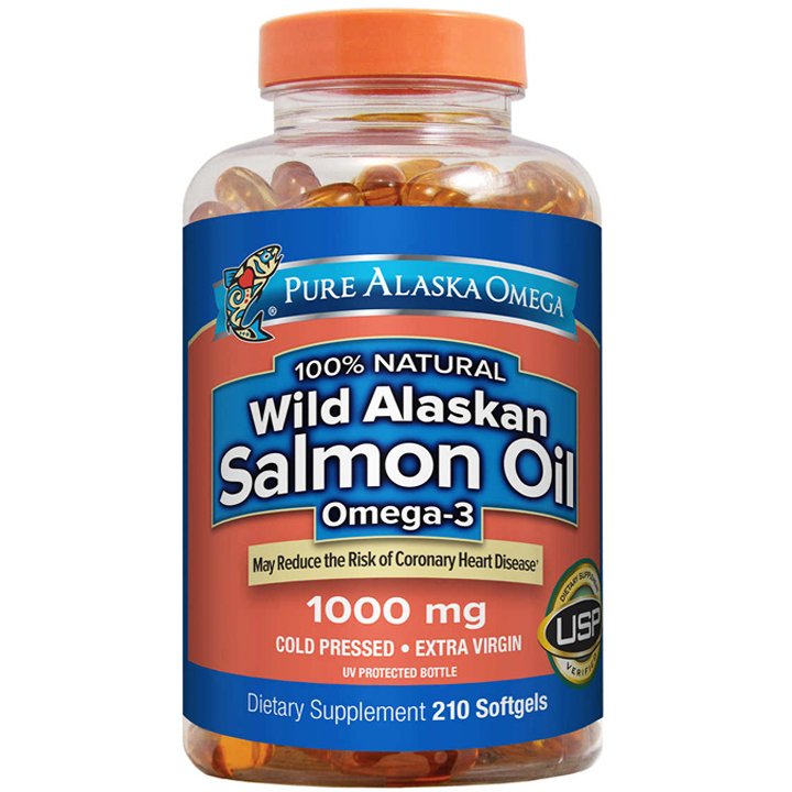 Pure Alaska Omega Wild Salmon Oil Omega-3 1000 mg, 210 viên